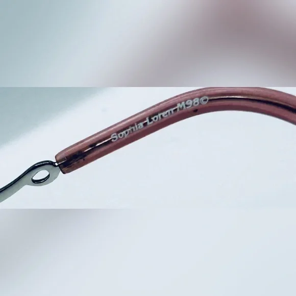 Sophia Loren 073 Pink Silver Oval Sunglasses Frames Only - Picture 7 of 8